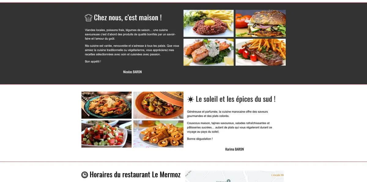 Présentation des cuisines française et marocaine du restaurant Le Mermoz à Montoire 41
