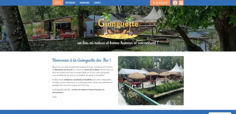 Site Internet de la Guinguette de Trôo dans le Loir-et-Cher