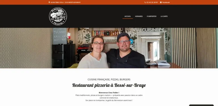 Site Internet du restaurant pizzeria Chez Flober à Bessé-sur-Braye 72