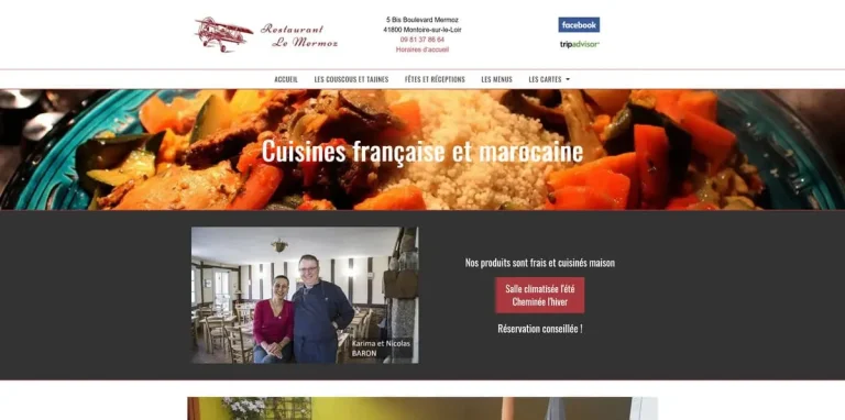 Restaurant Le Mermoz à Montoire-sur-le-Loir, cuisines traditionnelles française et marocaine