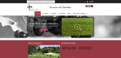Site Internet du domaine viticole des Pierrettes à Rilly-sur-Loire