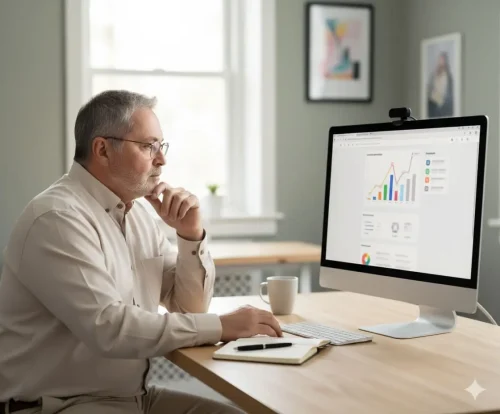 Philippe Lecomte travaillant sur un projet WordPress
